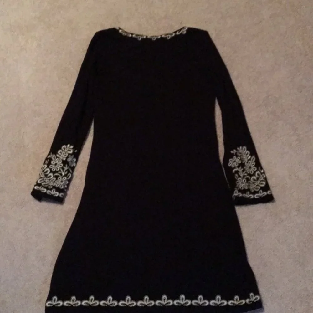 INC International Concepts Embroidered Gold DRESS Stretchy Flattering Petite - Picture 6 of 6